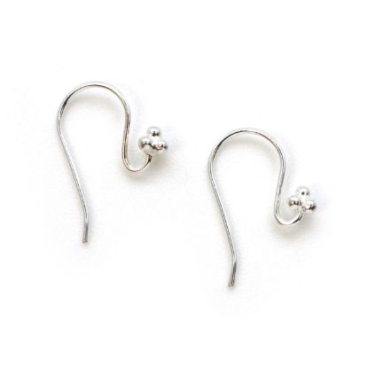 Wholesale Sterling Silver Fishhook with Ball Flower for Jewelry Making, Wholesale Earwire and Findings