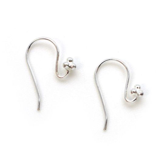 Wholesale Sterling Silver Fishhook with Ball Flower for Jewelry Making, Wholesale Earwire and Findings