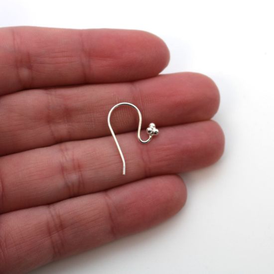 Wholesale Sterling Silver Fishhook with Ball Flower for Jewelry Making, Wholesale Earwire and Findings