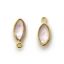 Wholesale Bezel Charm Pendant - Gold Plated Sterling Silver Charm - Natural Rose Quartz -Tiny Marquise Shape -6x13mm