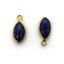Wholesale Bezel Charm Pendant - Gold Plated Sterling Silver Charm - Natural Lapis Lazuli -Tiny Marquise Shape -6x13mm