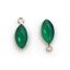 Wholesale Bezel Charm Pendant - Sterling Silver Charm - Natural Green Onyx -Tiny Marquise Shape -6x13mm
