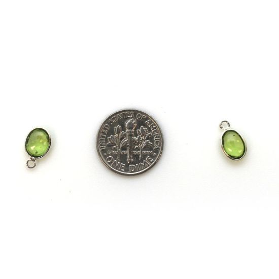 Wholesale Bezel Charm Pendant - Sterling Silver Charm - Natural  Peridot -Tiny Oval Shape