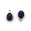Wholesale Bezel Charm Pendant - Sterling Silver Charm - Natural Lapis Lazuli -Tiny Oval Shape