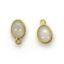 Wholesale Bezel Charm Pendant - Gold Plated Sterling Silver Charm - Natural Moonstone -Tiny Oval Shape