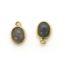 Wholesale Bezel Charm Pendant - Gold Plated Sterling Silver Charm - Natural Labradorite -Tiny Oval Shape