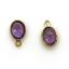 Wholesale Bezel Charm Pendant - Gold Plated Sterling Silver Charm - Natural Amethyst -Tiny Oval Shape