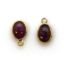 Wholesale Bezel Charm Pendant - Gold Plated Sterling Silver Charm - Natural Ruby -Tiny Oval Shape
