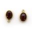 Wholesale Bezel Charm Pendant - Gold Plated Sterling Silver Charm - Natural Garnet -Tiny Oval Shape