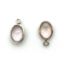 Wholesale Bezel Charm Pendant - Sterling Silver Charm - Rose Quartz -Tiny Oval Shape
