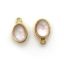 Wholesale Bezel Charm Pendant - Gold Plated Sterling Silver Charm - Rose Quartz -Tiny Oval Shape