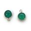 Wholesale Bezel Charm Pendant - Sterling Silver Charm - Natural  Green Onyx -Tiny Round Shape