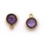 Wholesale Bezel Charm Pendant - Gold Plated Sterling Silver Charm - Natural Amethyst -Tiny Round Shape