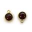 Wholesale Bezel Charm Pendant - Gold Plated Sterling Silver Charm - Natural Garnet-Tiny Round Shape