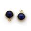 Wholesale Bezel Charm Pendant - Gold Plated Sterling Silver Charm - Natural Lapis Lazuli -Tiny Round Shape
