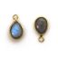 Wholesale Bezel Charm Pendant - Gold Plated Sterling Silver Charm - Natural Labradorite -Tiny Teardrop Shape