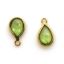 Wholesale Bezel Charm Pendant - Gold Plated Sterling Silver Charm - Natural Peridot -Tiny Teardrop Shape