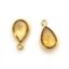 Wholesale Bezel Charm Pendant - Gold Plated Sterling Silver Charm - Natural Citrine -Tiny Teardrop Shape