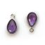 Wholesale Bezel Charm Pendant - Sterling Silver Charm - Natural Amethyst -Tiny Teardrop Shape