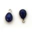 Wholesale Bezel Charm Pendant - Sterling Silver Charm - Natural Lapis Lazuli -Tiny Teardrop Shape