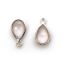 Wholesale Bezel Charm Pendant - Sterling Silver Charm - Natural Rose Quartz -Tiny Teardrop Shape