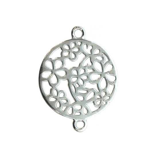 Wholesale Sterling Silver Fancy Flower Filigree Charm, Charms and Pendants for Jewelry Making, Wholesale Findings