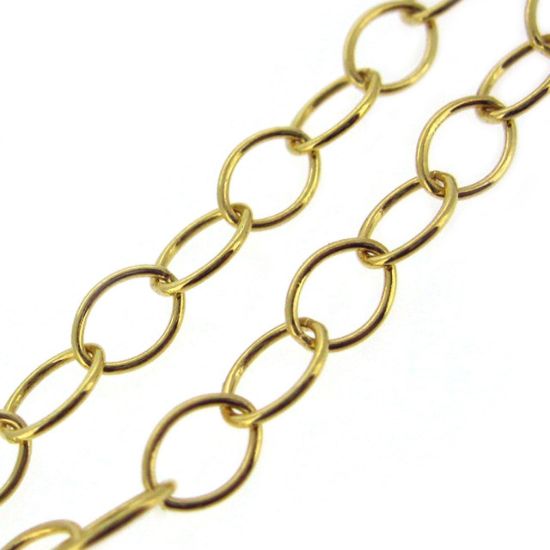 Wholesale Chain, Gold plated 925 Sterling Silver Thick Oval Cable Chain Bulk Chain by the foot