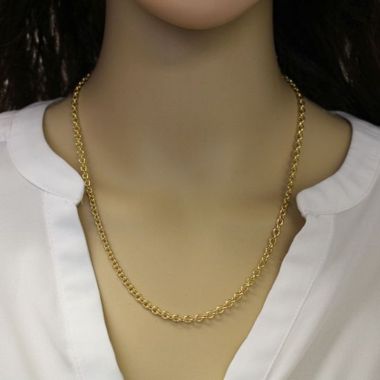 Wholesale Gold Over Chain Necklace - Gold Plated Bracelet, Anklet - Heavy Chain Necklace - 5x4mm Cable Oval Strong Cable Chain- All Sizes