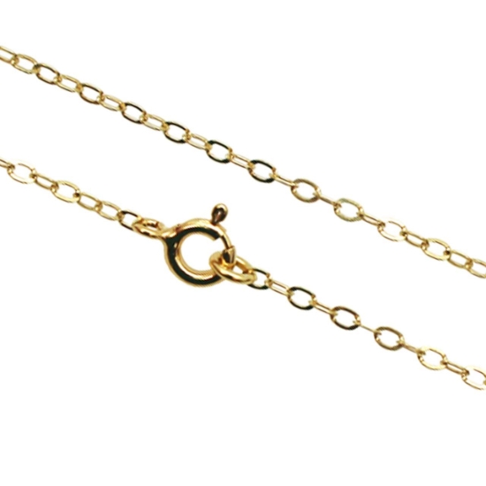 Wholesale Gold over Sterling Silver  2.5mm Flat Cable Chain, Wholesale Bulk Necklace Chains