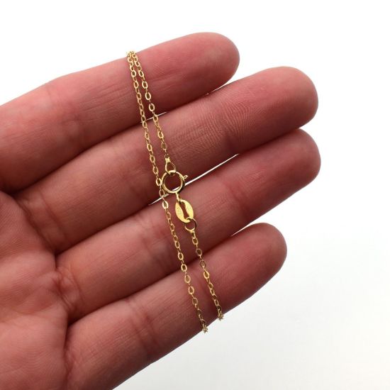 Wholesale Gold over Sterling Silver Cable Flat Oval Chain, Wholesale Bulk Necklace Chains