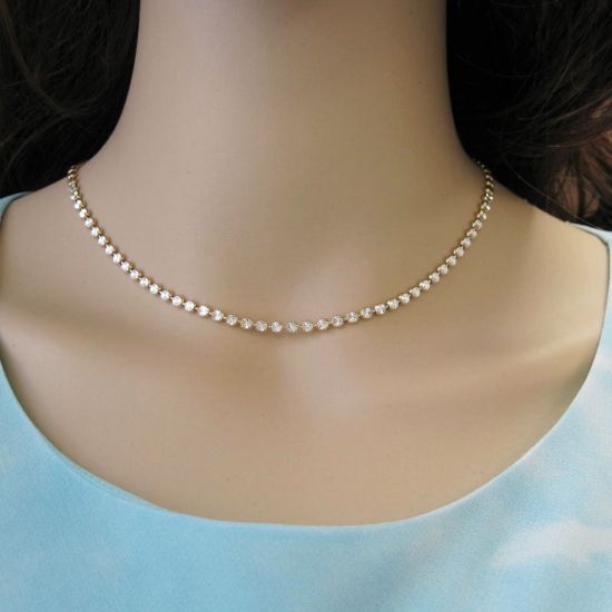 Wholesale Yellow Gold Over Sterling Silver Finished Chain -  3mm Double Sided Diamond Cut Chain