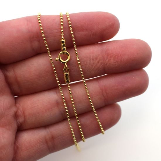 Wholesale Gold over Sterling SilverTiny Ball Chain, Wholesale Bulk Necklace Chains