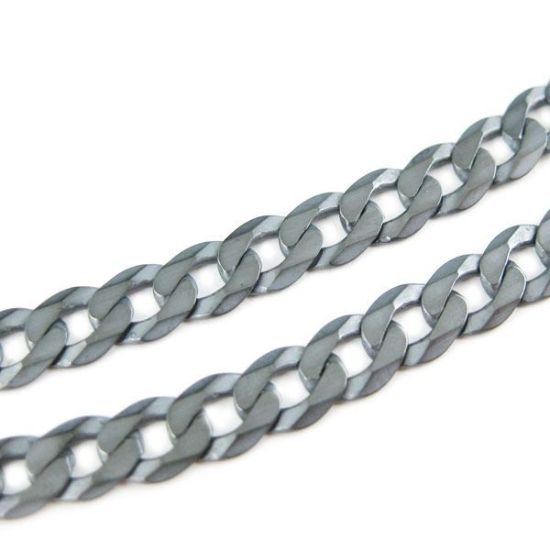 Wholesale Chain, Oxidized Sterling Silver Chunky Diamond Curb Chain, Bulk Chain by the foot
