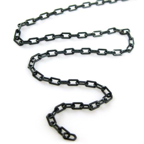 Wholesale chains, Oxidized Sterling Silver Diamond Cut Box Chain 3.8 by 2.1mm, Bulk Chain by the foot
