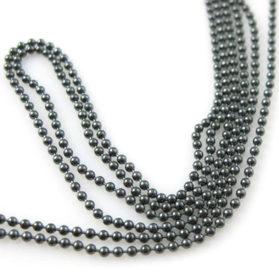 Wholesale Chain, Oxidized Sterling Silver Tiny Ball Chain 1.2mm Bulk Chain by the foot