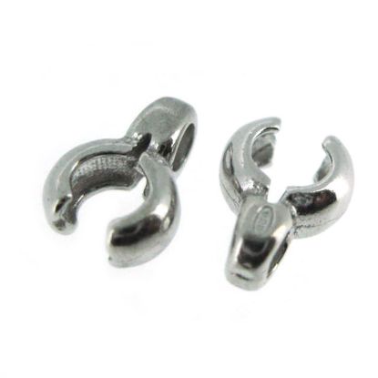 Wholesale Rhodium Plated Sterling Silver Crimped Tube Ends ,Crimp and Endings for Jewelry Making, Wholesale Findings