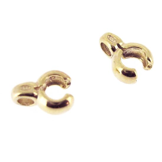 Wholesale Gold Over Sterling Silver Crimped Tube Ends ,Crimp and Endings for Jewelry Making, Wholesale Findings