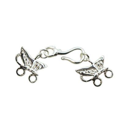 Wholesale Multi Strand Silver Clasp with Hook - 2 Strand Clasp Connectors