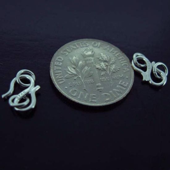 Wholesale Sterling Silver S Hook Clasp Closer - 8.5mm (Sold per 5 sets)