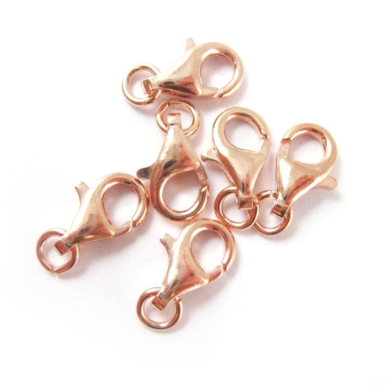 Wholesale Rose Gold over 925 Sterling Silver Lobster Clasp - 11mm (sold per piece)