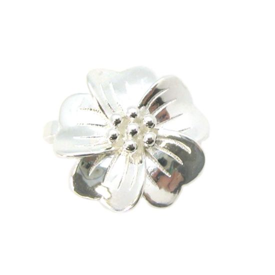 Wholesale Sterling Silver Magnetic Flower Bail Clasp - 13mm (1 clasp)