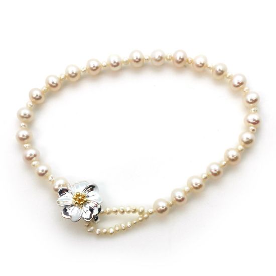 Wholesale Sterling Silver Two Tone Magnetic Flower Bail Clasp (1 clasp)