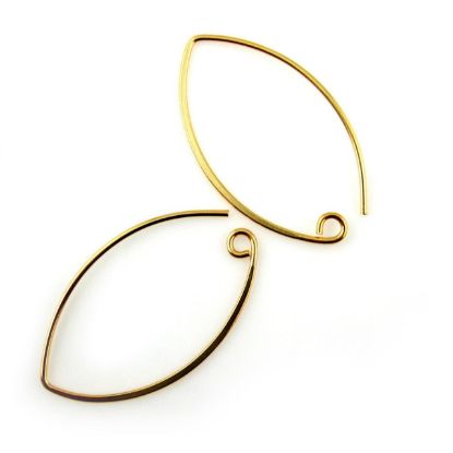 Wholesale Gold plated Sterling Silver Marquis Earwire for Jewelry Making, Wholesale Earwire and Findings