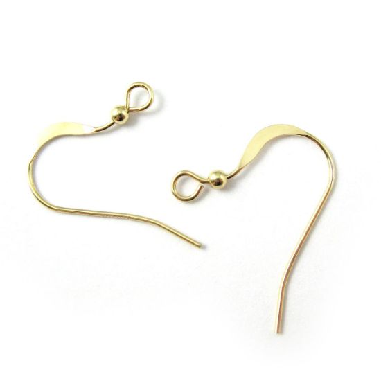 Wholesale Gold Filled Flat Fishhook with Ball for Jewelry Making, Wholesale Earwire and Findings