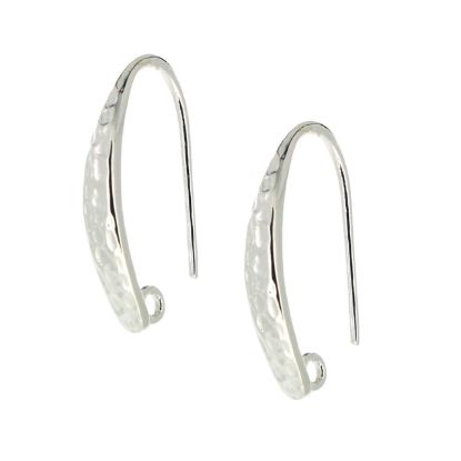 Wholesale Sterling Silver Hammered Earwire for Jewelry Making, Wholesale Earwire and Findings