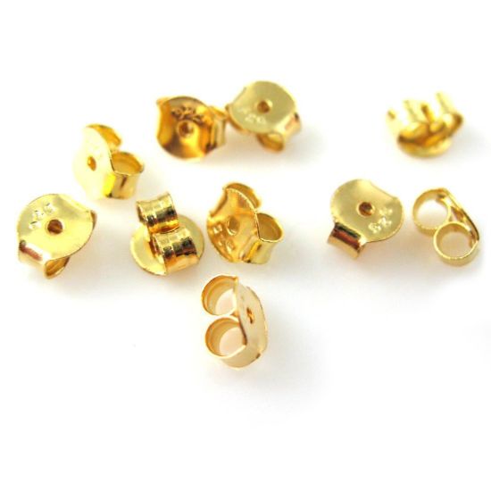 Wholesale Gold plated Sterling Silver Butterfly Earring Post Backs Earnuts for Jewelry Making, Wholesale Earwire and Findings