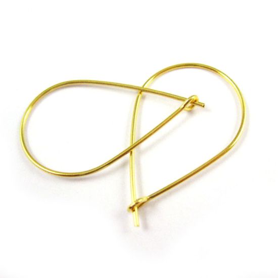 Wholesale Gold plated Sterling Silver Large Teardrop Hoops for Jewelry Making, Wholesale Earwire and Findings