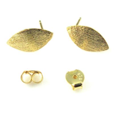 Wholesale Gold plated Sterling Silver Textured Marquis Earwire for Jewelry Making, Wholesale Earwire and Findings