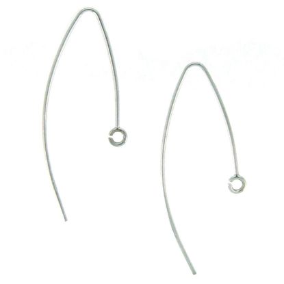 Wholesale 14K White Gold Marquise Ear Wire (1 pair)
