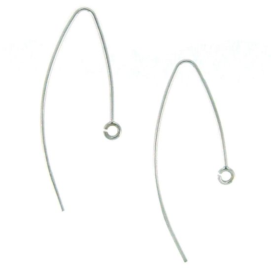 Wholesale 14K White Gold Marquise Ear Wire (1 pair)